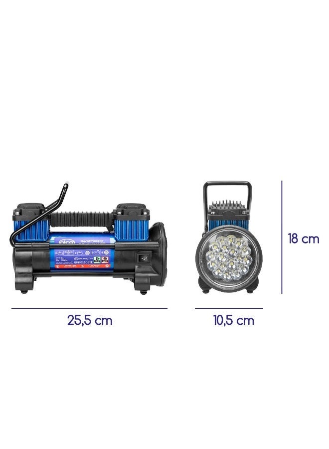 Alca AeroPressor LED Air Compressor, 2 Cylinder, 12 Volt, 160 PSI, 300 Watt - Image 3